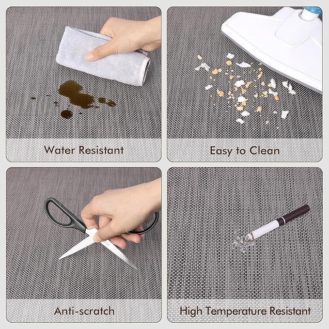 Blvornl Office Chair Mat for Hardwood Floor, 45"x 53" Desk Chair Mat for Hard Wood and Tile Floor, Large Anti-Slip Hard Floor Protector Rolling Chair Mat, PVC Mat Desk Rug for Office Home, Dark Grey