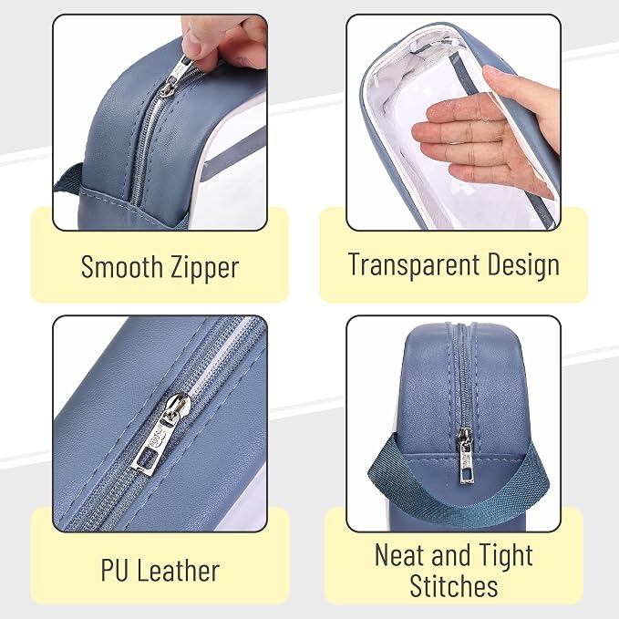 Mr. Pen- Clear Pencil Pouch, Large Capacity Makeup Pouch | Clear Pen Pencil Case, Cosmetics Bag, Multi-Purpose for Travel, School, Teen Girls, Transparent Stationary Bag