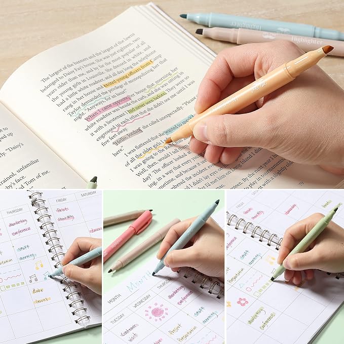 Mr. Pen- Dual Tip Highlighters, 16 Pack, Fine & Chisel | Cute Highlighters Assorted Colors, Dual Tip Markers