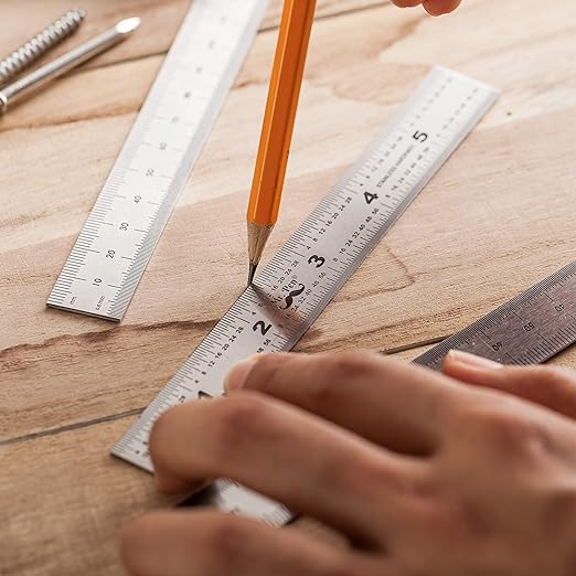 Mr. Pen- Machinist Ruler, 3 Pack, 6 Inch, Stainless Steel Metric & Imperial | Precision Measuring Tool, 1/64, 1/32 Graduation for Engineering, Carpentry, Drafting, Office, School
