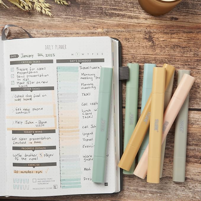 BLIEVE Bible Highlighters No Bleed Through, Pastel Colors, Dual Tip, 8 Pack | Aesthetic Cute Highlighters, Chisel Tip & Fine Point For Bible & Journaling, Back To School Supplies