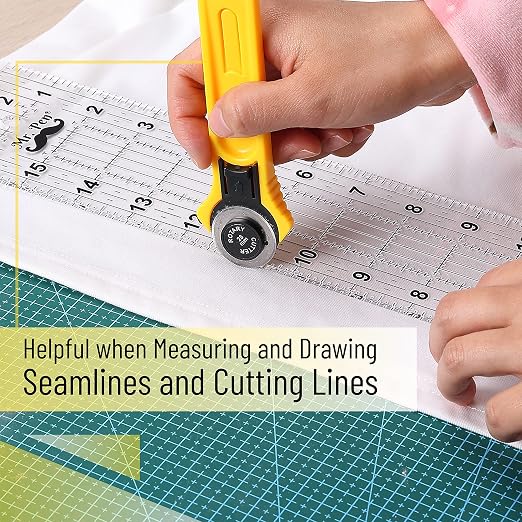 Mr. Pen- Sewing Ruler, 3 x17 Inch, Acrylic Quilting & Cutting Ruler, Non-Slip, Sewing Supplies