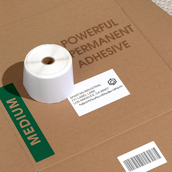 4" X 6" Direct Thermal Labels (5000 Count, 20 Rolls) - Printable | Postage Shipping Labels for Packages and Returns - Compatible With Zebra and Rollo Printers - Spartan Industrial