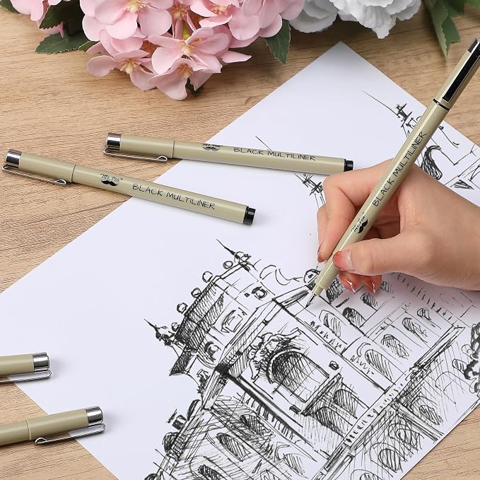 Mr. Pen- 0.3mm Micro Fine Point Pens, 12 Pack, Black Ink, Waterproof | Acid-Free, No-Smear Quick-Dry Fineliner Pens for Drawing, Sketching, Bible Journaling, Outlines & Everyday Writing