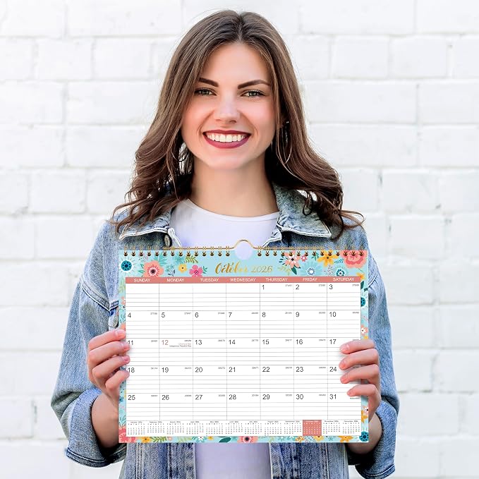 Calendar 2026-2027 - Wall Calendar 2026-2027 with 18 Months，14.6" x 11.5" | Jul 2026 - Dec 2027, Twin-Wire Binding + Hanging Hook + Large Blocks + Julian Dates, Perfect Wall Calendar for Organizing