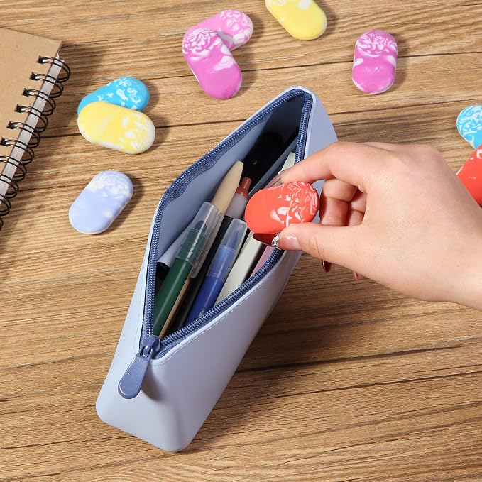 Mr. Pen- Marble Pencil Erasers, 12 Pack, 1" x 2" | Soft Rubber Marble Pencil Erasers for School, Office, Art Sketching, Homework, Exams, Clean Smudge-Free Correction