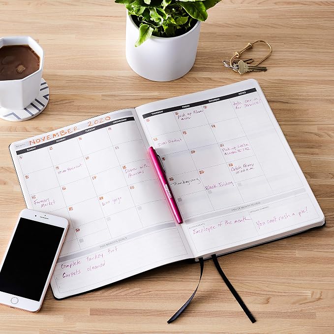Amazon Basics(6 Months)Undated Planner - 5.8" x 8.25", Hard Cover
