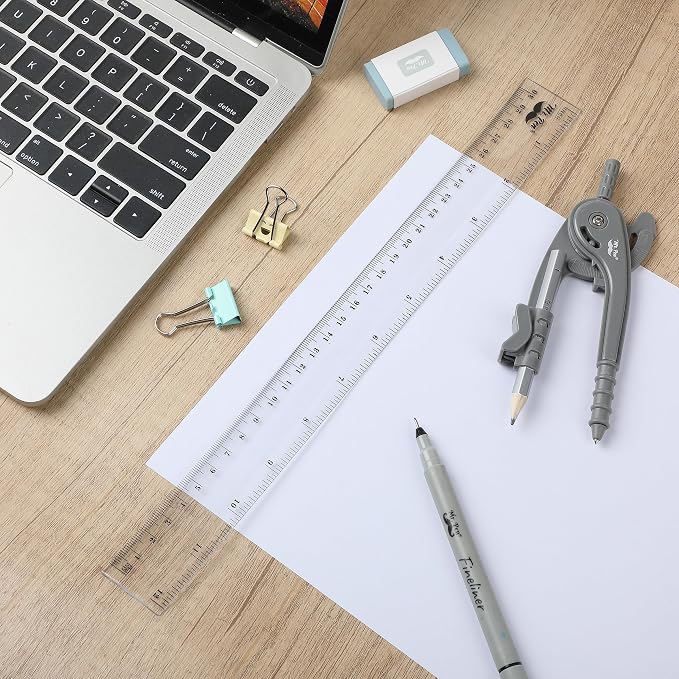 Mr. Pen- Bulk Plastic Rulers, 12 Inch, 36 Pack, Easy-to-Read Markings | Scratch-Resistant Design, Durable Clear Ruler for Crafting Office & School, School Supplies, Bulk Rulers Set, Measuring Tools