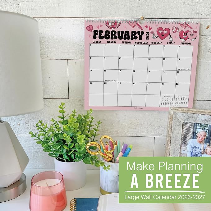 2026 Calendar Wall - 2026 Wall Calendar Large, 18-Month Hanging Calendars for School, Home & Office, Academic Monthly Calendar from January 2026 to June 2027, Back to School Teacher Gifts