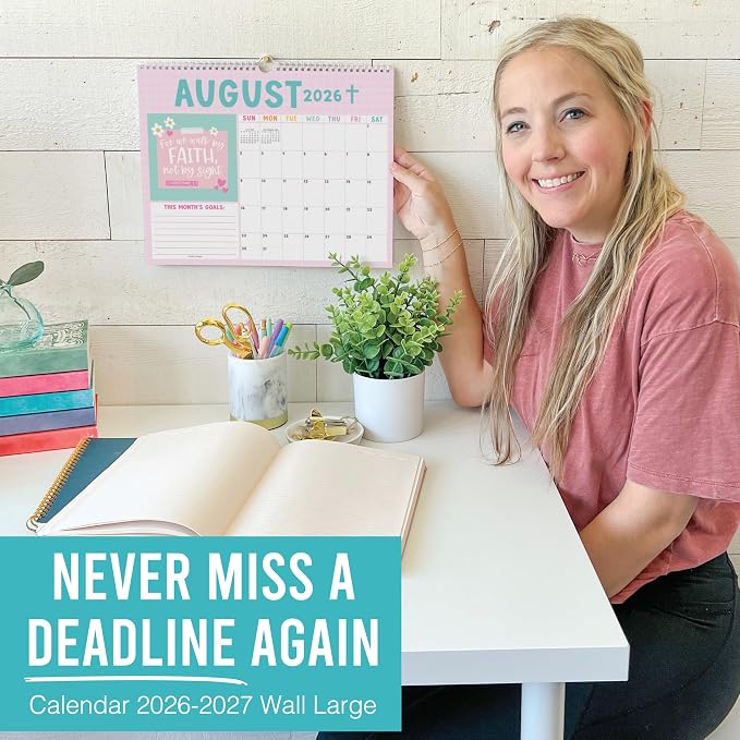 2026 Calendar Wall - 2026 Wall Calendar Large, 18-Month Hanging Calendars for School, Home & Office, Academic Monthly Calendar from January 2026 to June 2027, Back to School Teacher Gifts
