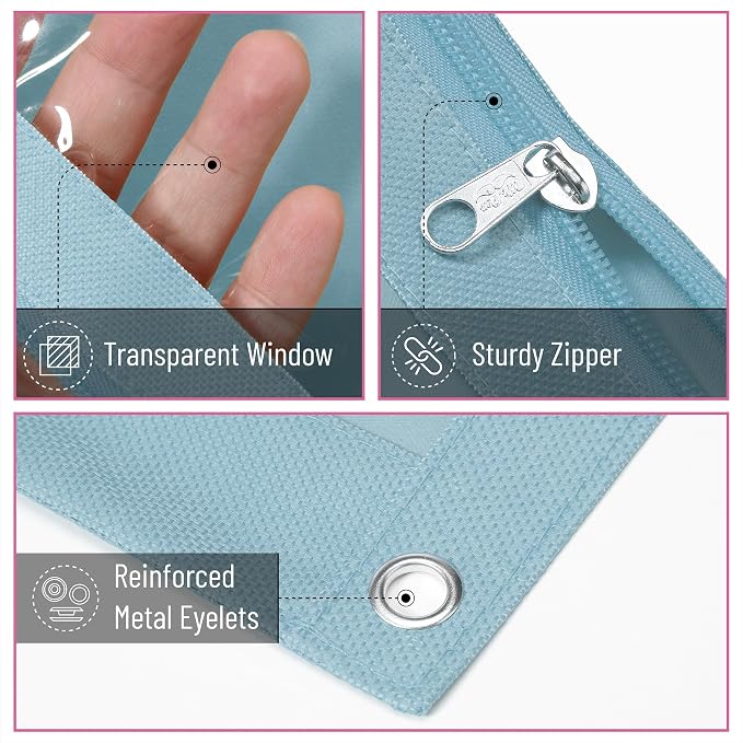 Mr. Pen- Pencil Pouch for 3 Ring Binder, 2 Pack, 10"x6.75", Smooth Zipper | Clear Window, Large Capacity Pencil Case with 3 Reinforced Grommets for School, Office, Supplies Storage | Clear Window, Large Capacity Pencil Case with 3 Reinforced Grommets f...