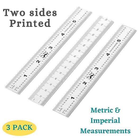 Mr. Pen- Machinist Ruler, 3 Pack, 6 Inch, Stainless Steel Metric & Imperial | Precision Measuring Tool, 1/64, 1/32 Graduation for Engineering, Carpentry, Drafting, Office, School