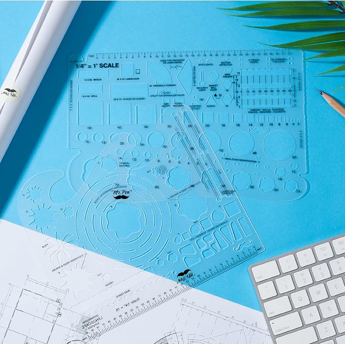 Mr. Pen- Landscape Templates, Architectural Templates, Drafting Tools | Landscaping Tools, Landscape Design Template, Drafting Ruler Shapes, Drawing Stencils
