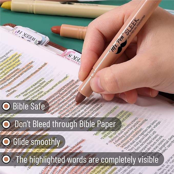 Mr. Pen- No Bleed Gel Highlighters, Assorted Colors, 16 Pack | Bible Highlighters and Pens No Bleed, Bible Markers for Study, Journaling, School Supplies and Accessories
