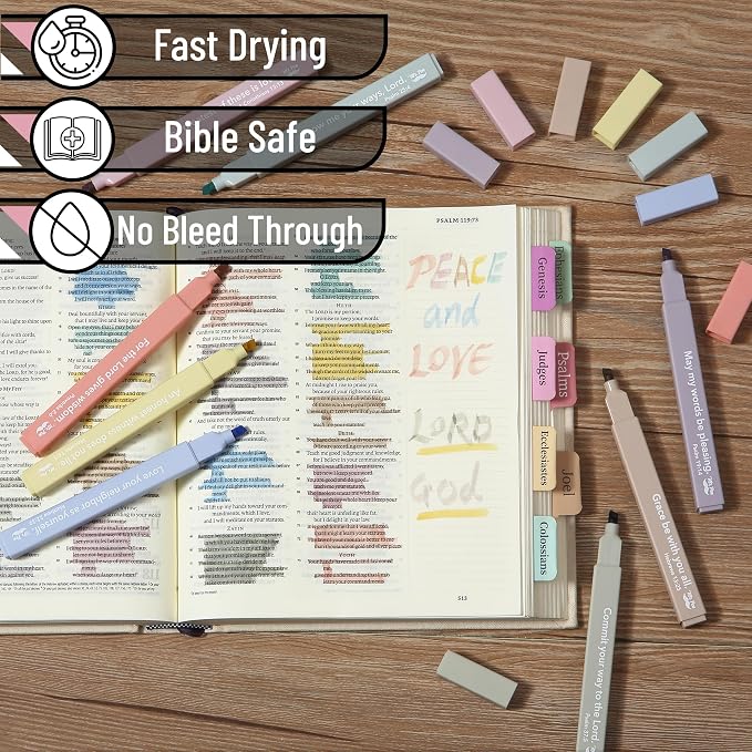 Mr. Pen- Bible Highlighters with Color-Coding System, 8 Pack | Soft Chisel Tip, Aesthetic Highlighters Assorted Colors