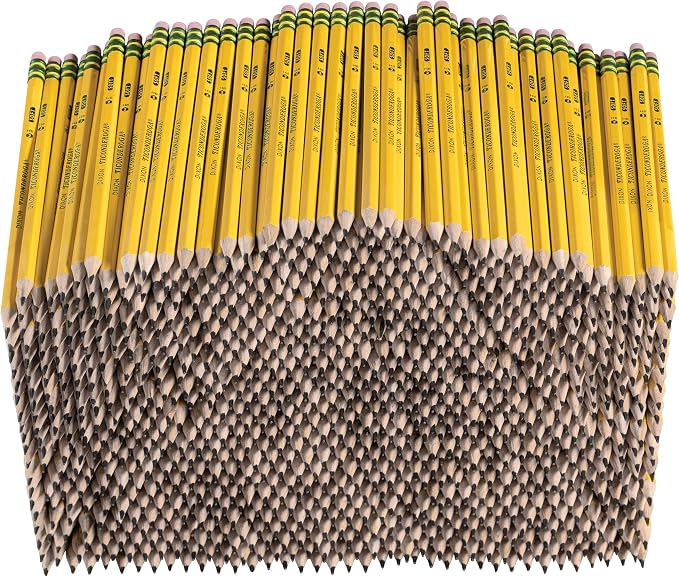 Ticonderoga Wood-Cased Pencils, Pre-Sharpened, 1000/Box, 1 Box | 2 HB Soft, Yellow, X13100