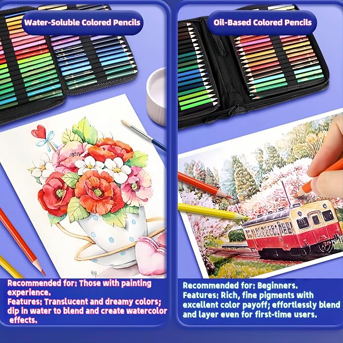 Premium Colored Pencils Set - Artist-Grade, Soft Oil-based Colored Pencils for Vibrant Drawing, Coloring & Sketching, Perfect for Artists, Beginners & Adults (24 pcs)