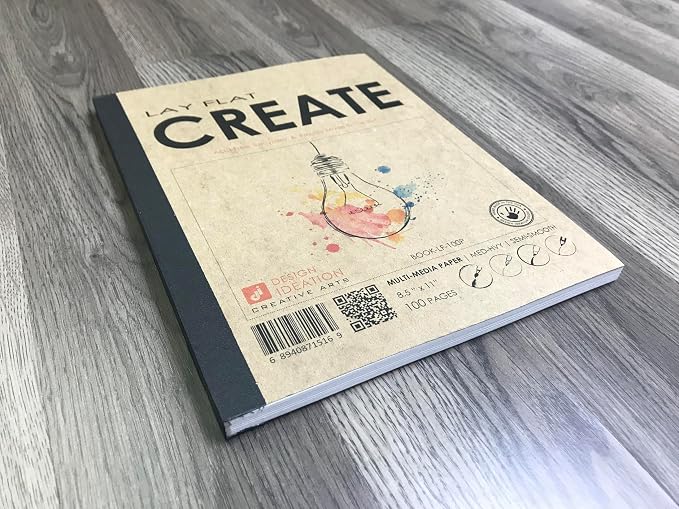 Design Ideation Lay Flat Create. Removable Sheet Sketchbook. Premium Paper. Smart-Bind Reinforced Lay Flat Binding. (8.5" x 11") LF-50100-LS