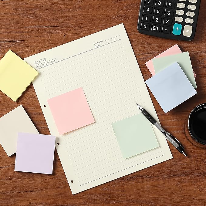 Mr. Pen- Sticky Notes, 3"x3", 12 Pads, 720 Sheets, Morandi Colors | Sticky Notes Bulk, Self-Stick Note Pads, Perfect for Office, School, Home, Study & Organization