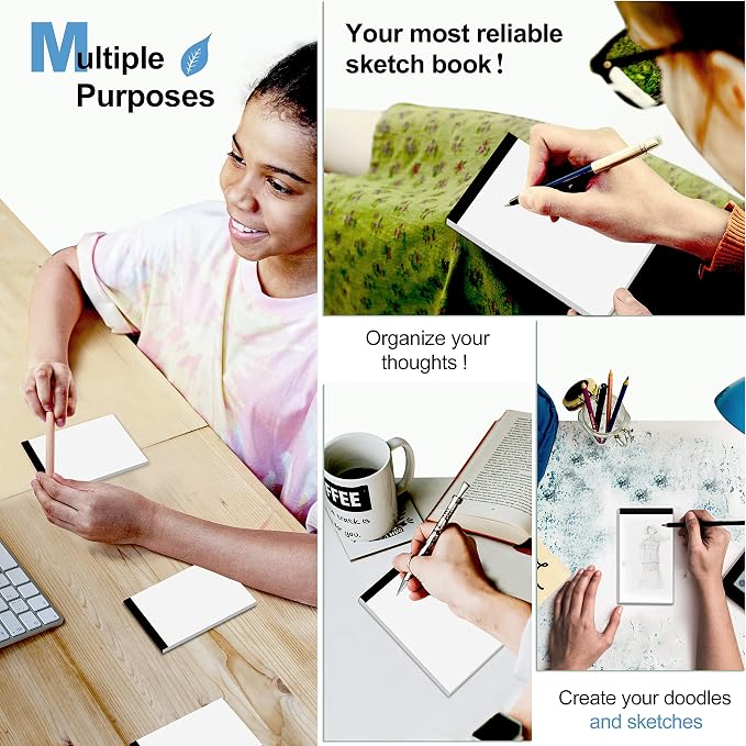 10 Pack Blank Notepad Ruled for Work 50 Sheets Study Servers Daily Planning | Small Notepad 3x5 Inch Note Pads Refills Notes Memo Pads White Paper Pads Writing Pads Scratch Note Pad for Office Supplies