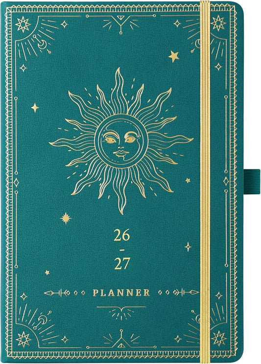 Planner 2026-2027 - Academic Planner 2026-2027, July 2026 - June 2027, 5.75" x 8.25", 2026-27 Weekly and Monthly Planner, Faux Leather planner 26-27 with Back Pocket & 40 Notes Pages - Teal