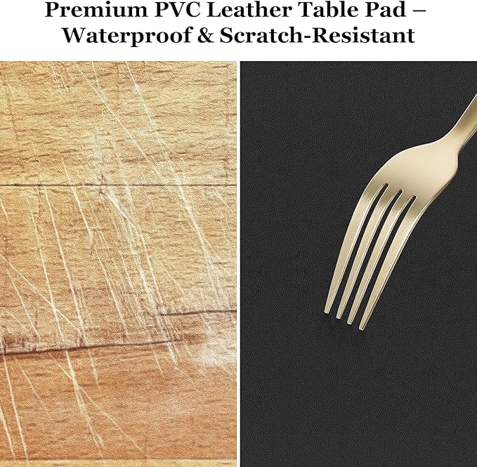 Warmstar Leather Table Cover 20 x48 Inch, 1.8MM Thick PVC Table Protector Waterproof, Desk Cover Protector Non-Slip Table Pad for Kitchen, Dresser, Gaming Desk,Dining Room Table