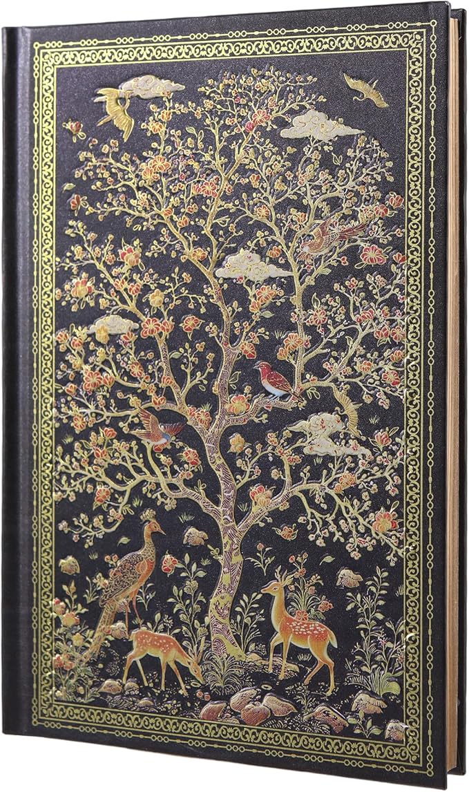 Hardcover Notebook Journal with 224 Pages, A5 Lined Journal with 100 GSM Premium Thick Paper for Smooth Writing, Aesthetic Foil Embossed Tree of Life Notebook Journal, Elegant Journal for Men & Women