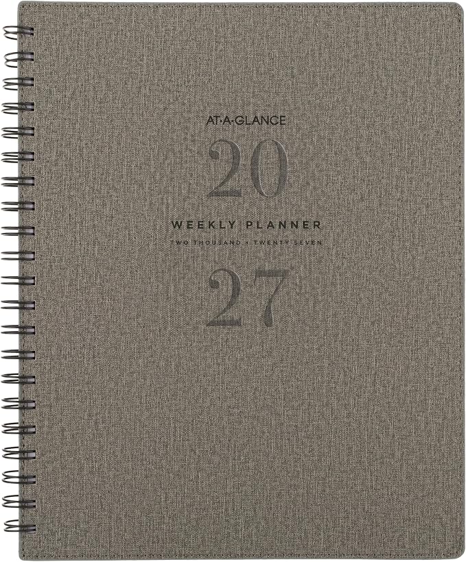 AT-A-GLANCE® Signature Collection 2027 Weekly Monthly Planner, Gray, Large, 8 1/2" x 11"