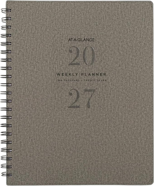 AT-A-GLANCE® Signature Collection 2027 Weekly Monthly Planner, Gray, Large, 8 1/2" x 11"