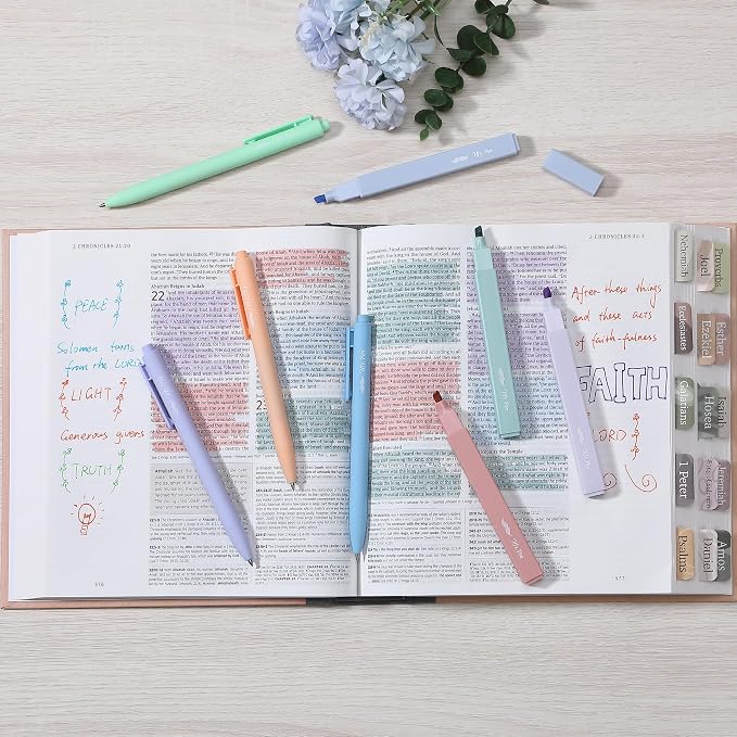 Mr. Pen- Aesthetic Highlighters and Gel Pens, 8 Pack | Assorted Colors Bible Highlighters No Bleed, Fine Point 0.7mm Gel Pens, Fast Dry and No Smear for Bible Journaling, Planner