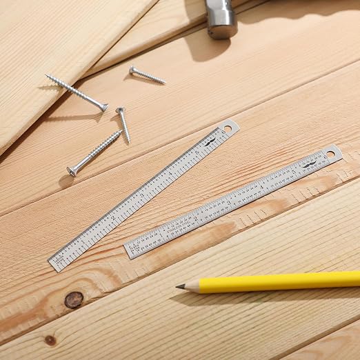 Mr. Pen- Machinist Ruler, 6 Inch, 2 Pack, Stainless Steel Imperial | Precision Measuring Tool, 1/10, 1/100, 1/32, 1/64 Inch Graduation for Engineering, Carpentry, Drafting, Office, School