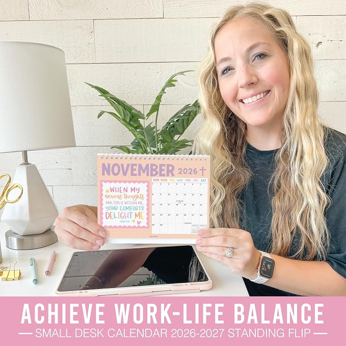 Small Desk Calendar 2026-2027 Standing Flip - 18-Month 2026 Desk Calendar Small for Home, Office & School, Standing Desks Calendars 2026-2027, Mini Desks Calendars, Back to School Teacher Gifts