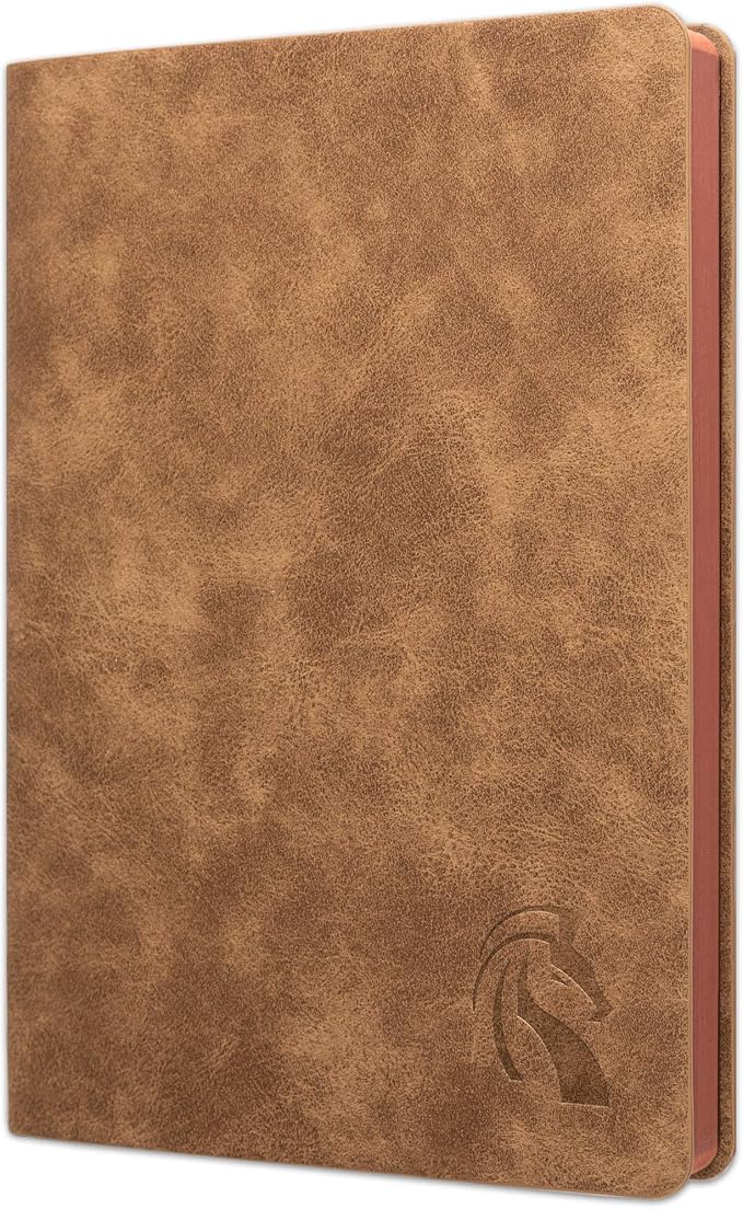 LeStallion Nice Leather Journal For Men/Women - 120 GSM Fountain Pen Notebook - 210 Numbered Pages, Table Contents | A5 Soft Cover Personal/Work Daily Journal | High End Luxury Notebook For Writing