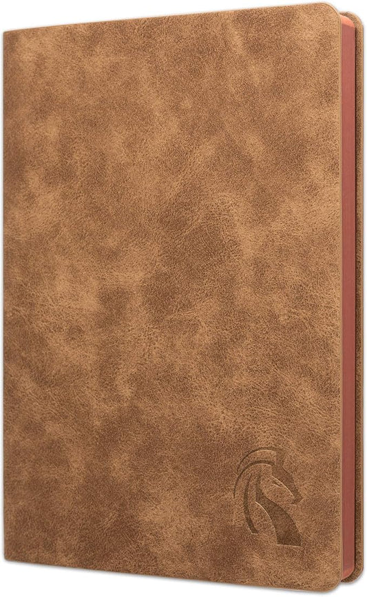 LeStallion Nice Leather Journal For Men/Women - 120 GSM Fountain Pen Notebook - 210 Numbered Pages, Table Contents | A5 Soft Cover Personal/Work Daily Journal | High End Luxury Notebook For Writing