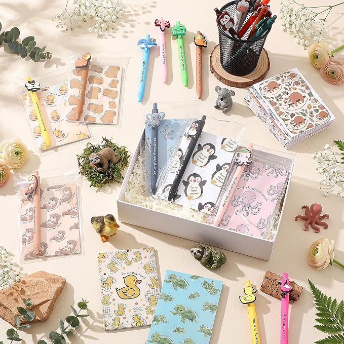 Resurhang 36 Set Inspirational Notebooks with Positive Pen Bulk,Animal