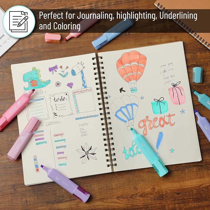 Mr. Pen- Highlighters, 8 Pack, Morandi Colors | Highlighters with Firm Chisel Tip, Quick Dry & Non-Toxic, No Bleed on Standard Paper, Ideal for Highlighting, Underlining