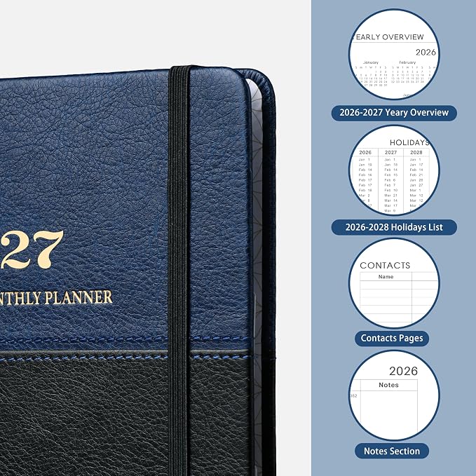 2026-2027 Planner - 2026-2027 Weekly Monthly Planner, 6.4" x 8.5" | July 2026 to June 2027, Academic Planner with Elastic Closure, Inner Pocket