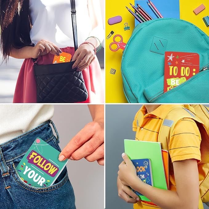 Cinrobiye 24 Pcs Mini Colorful Notebooks, Funny Motivational Journals Notepads Inspirational Notepads Small Pocket Notebook for Kids Teacher School Office Gift Bulk Prizes Travel Supplies (Colorful)