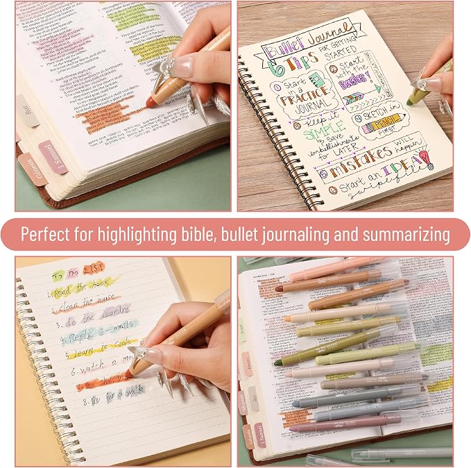 Mr. Pen- No Bleed Gel Highlighters, Soft & Muted Colors, 16 Pack | Bible Highlighters and Pens No Bleed, Bible Markers for Study, Journaling, School Supplies and Accessories
