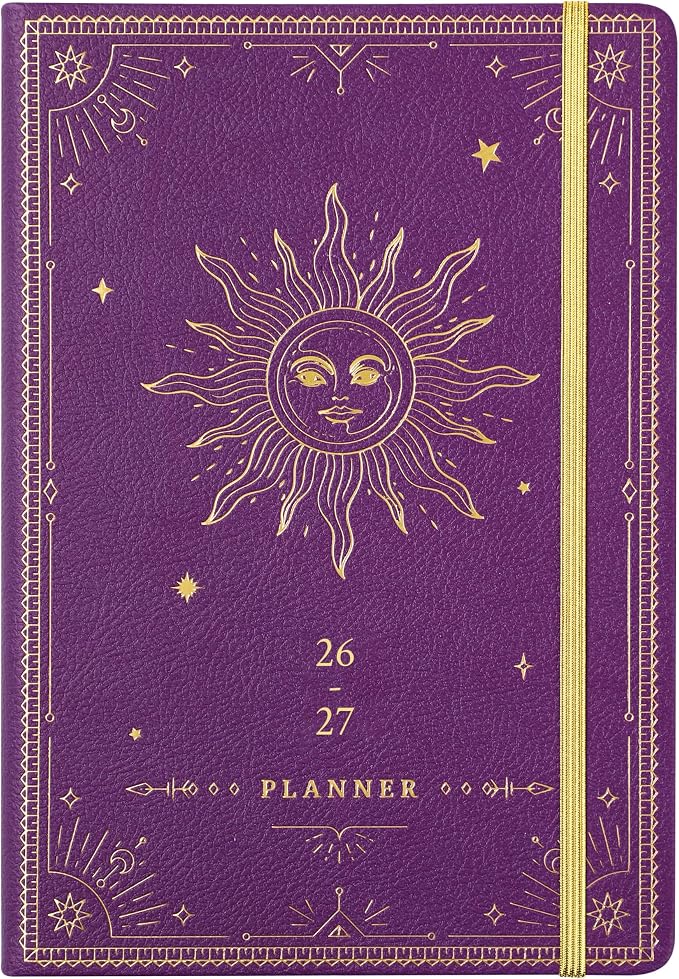 Planner 2026-2027 - Academic Planner 2026-2027, July 2026 - June 2027, 5.75" x 8.25", 2026-27 Weekly and Monthly Planner, Faux Leather planner 26-27 with Back Pocket & 40 Notes Pages - Purple