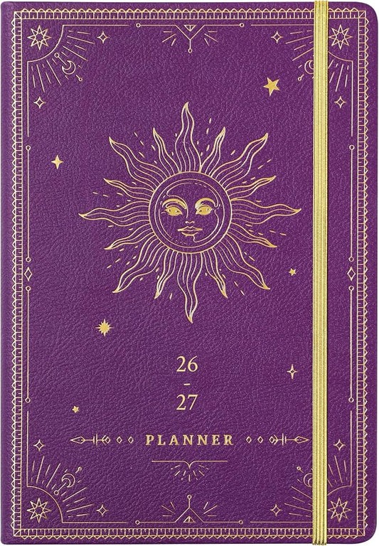 Planner 2026-2027 - Academic Planner 2026-2027, July 2026 - June 2027, 5.75" x 8.25", 2026-27 Weekly and Monthly Planner, Faux Leather planner 26-27 with Back Pocket & 40 Notes Pages - Purple