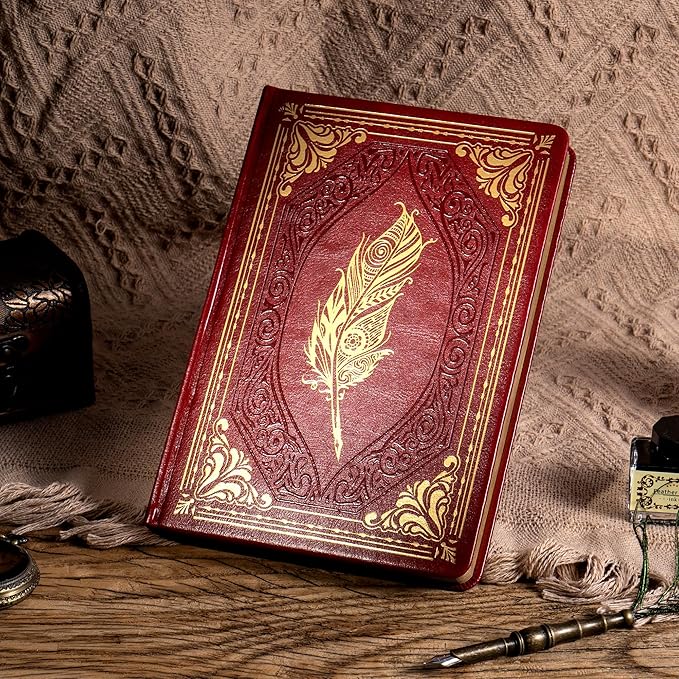 CAGIE 2 Pack Vintage Journal Notebook for Women Men Writing Diary A5 | 320 Pages Hardcover Leather with Gift Box Journaling Notebooks Thick Dream Lined Journals, 5.7 x 8.3 in