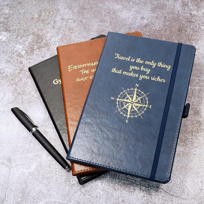 CustomDesign.Shop Personalized Custom Premium Hardcover A5 Notebook | Design A Truly Unique Journal | Gold Embossed Gift Idea (Blue)