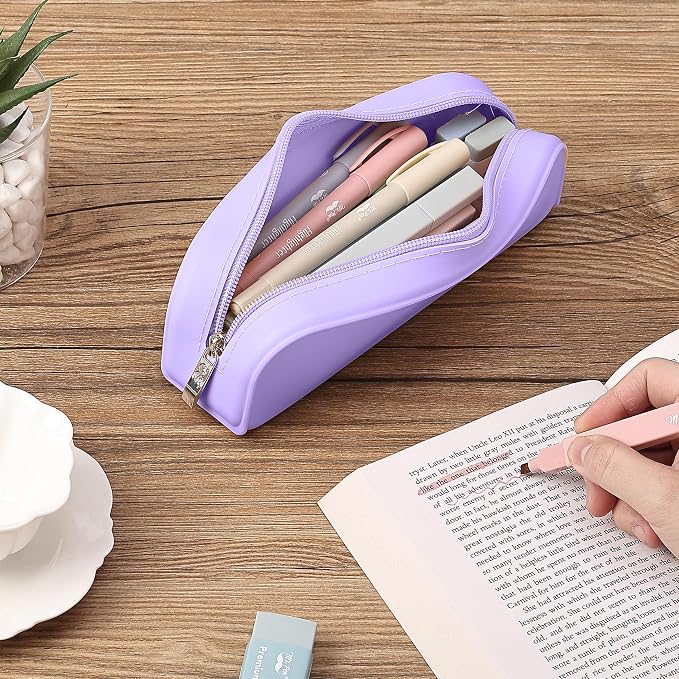 Mr. Pen- Silicone Pencil Case, Aesthetic Pencil Bag for Women, Makeup Pouch | Multifunctional Pouch for Stationery, Cosmetics and Electrical Goods Storage
