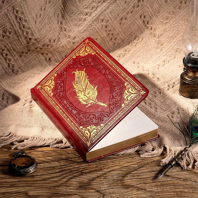 CAGIE 2 Pack Vintage Journal Notebook for Women Men Writing Diary A5 | 320 Pages Hardcover Leather with Gift Box Journaling Notebooks Thick Dream Lined Journals, 5.7 x 8.3 in