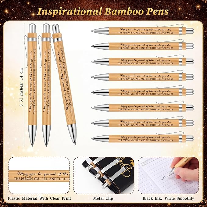 Marspark 20 Sets Difference Maker Appreciation Gifts for Men Inspirational A5 Leather Notebooks with Pens Employee Thank You Gifts for Men Women Coworker Nurse Teacher Back to School (Black)