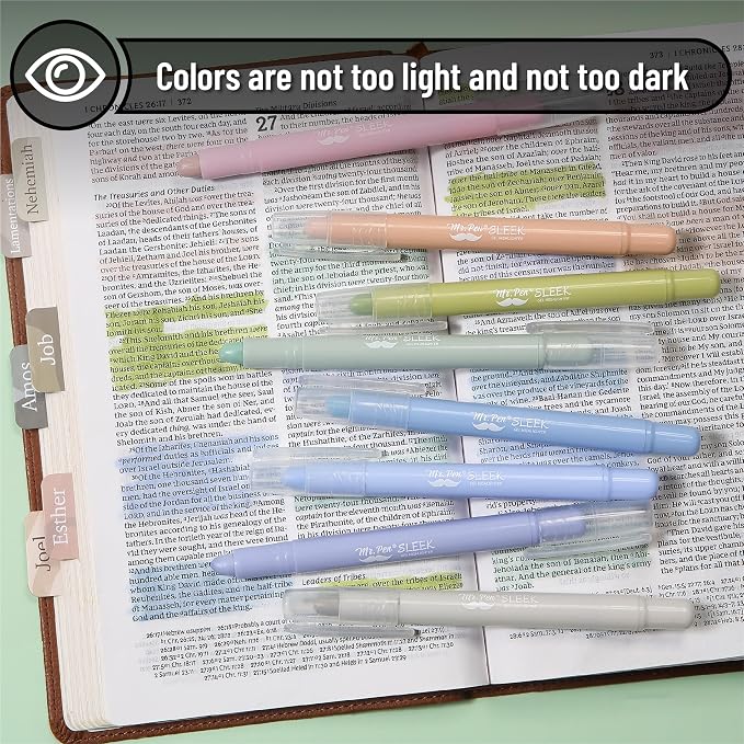 Mr. Pen- No Bleed Gel Highlighters, Assorted Colors, 8 Pack | Bible Highlighters and Pens No Bleed, Bible Markers for Study, Journaling, School Supplies and Accessories