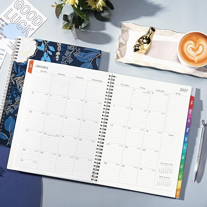 2027 Planner - 2027 Planner Weekly and Monthly, Jan 2027 - Dec 2027, Monthly Planner, 8.5" x 11", Calendar Planner, Monthly Tabs, Twin-Wire Binding, Holidays, Back Pocket