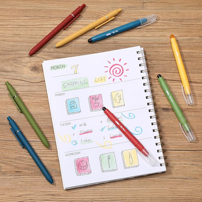 Mr. Pen- Bible Highlighters and Gel Pens, 8 Pack | Vibrant Colors Gel Highlighters No Bleed, Black Ink Gel Pens, Fast Dry and No Smear for Bible Journaling, Planner