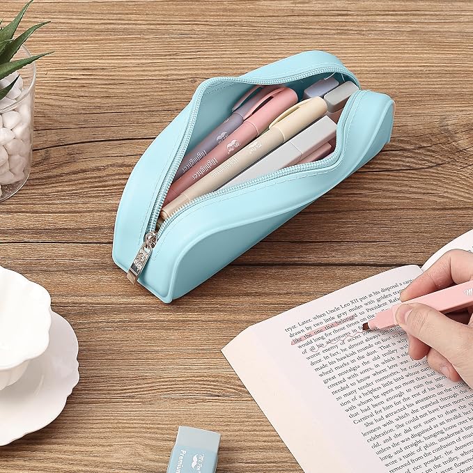 Mr. Pen- Silicone Pencil Case, Aesthetic Pencil Bag for Women, Makeup Pouch | Multifunctional Pouch for Stationery, Cosmetics and Electrical Goods Storage